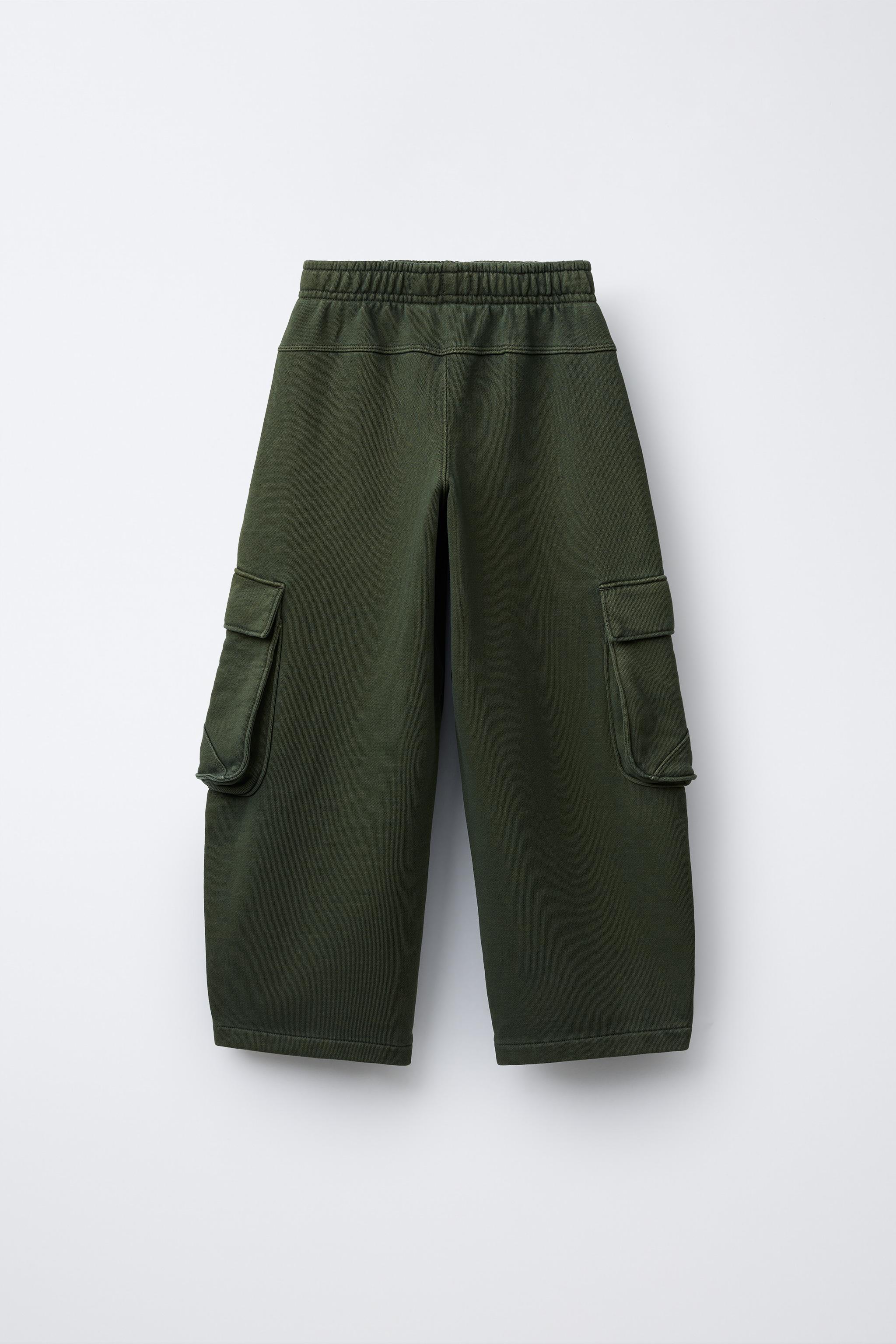 PLUSH WIDE LEG GARMENT DYED CARGO PANTS